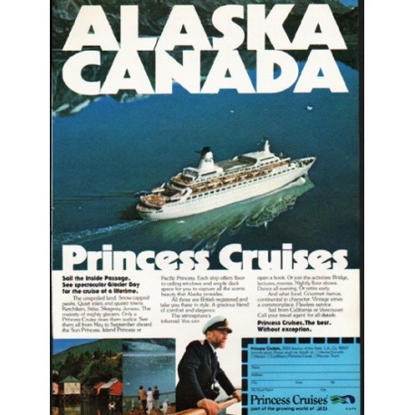 1976 Princess Cruises Ad "Alaska - Canada"