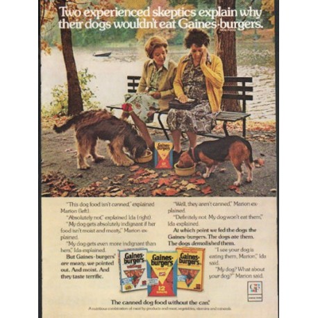 1976 Gaines-burgers Ad "Two experienced skeptics"