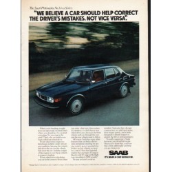 1976 Saab Ad "a car should help correct" ~ (model year 1976)