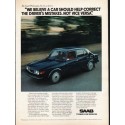 1976 Saab Ad "a car should help correct" ~ (model year 1976)