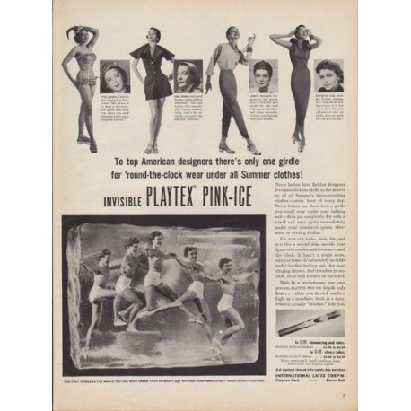 1950 Playtex Ad "Invisible Playtex Pink-Ice"