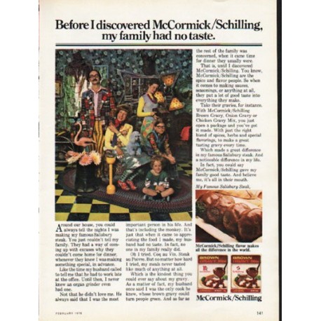 1976 McCormick/Schilling Ad "my family had no taste"