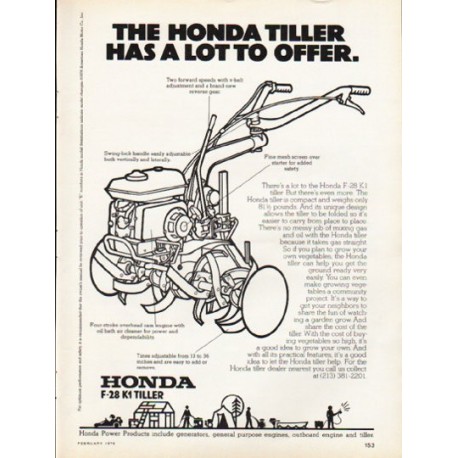 1976 Honda Ad "The Honda Tiller"