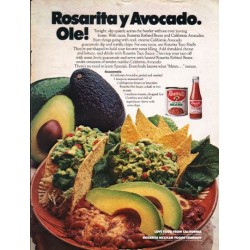 1976 Rosarita Refried Beans Ad "Rosarita y Avocado"