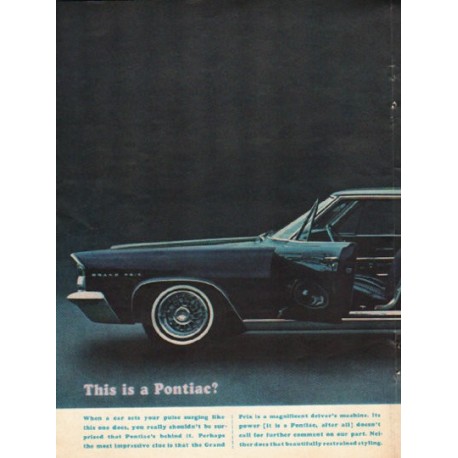 1963 Pontiac Grand Prix Ad "This is a Pontiac" ~ (model year 1963)