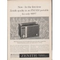1962 Zenith Radio Ad "for the first time"
