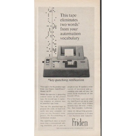 1962 Friden Ad "This tape"