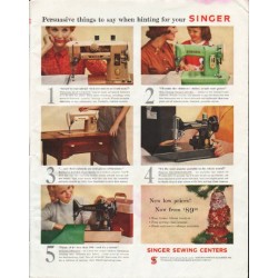 1958 Singer Sewing Machine Ad "Persuasive things"
