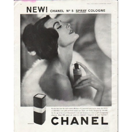 1958 Chanel Cologne Vintage Ad For the first time