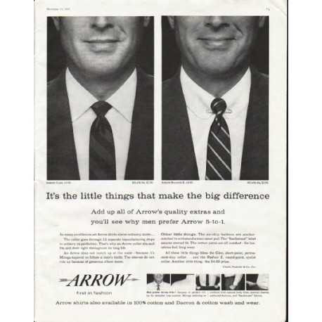 1958 Arrow Shirt Ad "It's the little things"