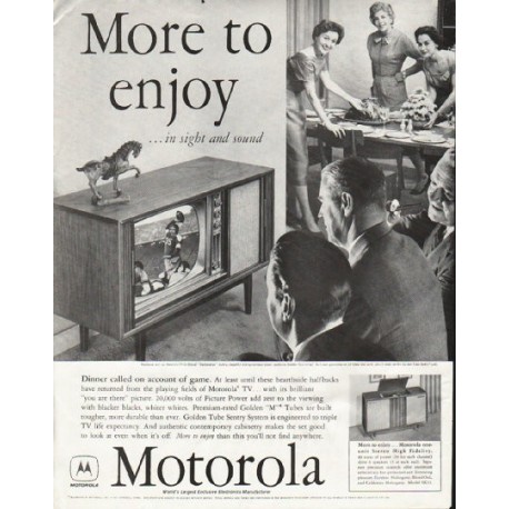 1958 Motorola Television Ad "More to enjoy"