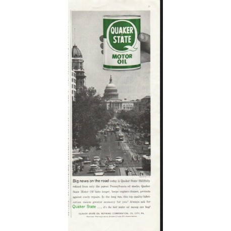 1958 Quaker State Ad "Big news"