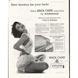 1958 Simmons Mattress Ad "New freedom"