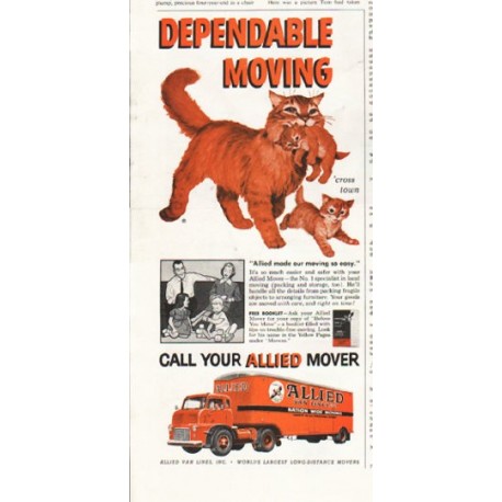 1958 Allied Van Lines Ad "Dependable Moving"