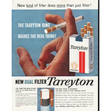 1958 Tareyton Cigarettes Ad "The Tareyton Ring"