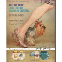 1958 Lady Schick Ad "right in step"