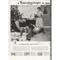 1958 BarcaLounger Ad "two Christmas Gifts in one"