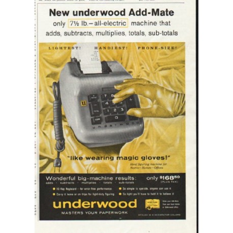1958 underwood Vintage Ad "Add-Mate"