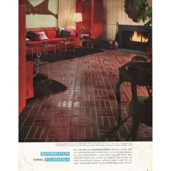 1965 Kentile Floors Ad "beautiful brick floor"