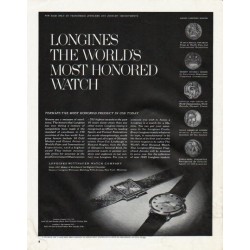 1965 Longines-Wittnauer Watch Ad "most honored product"