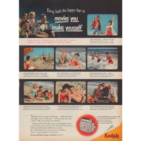 1950 Kodak Ad "Bring back the happy days in movies you make yourself"