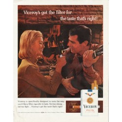 1965 Viceroy Cigarettes Ad "got the filter"
