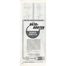 1965 Roto-Rooter Ad "any drainage failure"