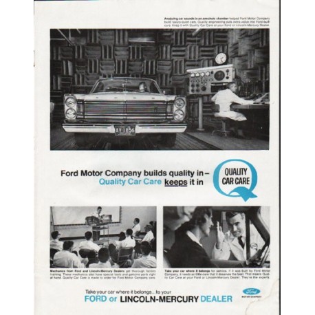 1965 Ford Motor Company Ad "builds quality"