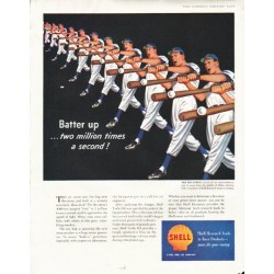 1956 Shell Oil Company Ad "Batter up"