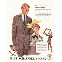 1956 Hart Schaffner & Marx Ad "look at yourself"