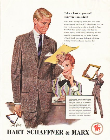 1956 Hart Schaffner & Marx Vintage Ad 