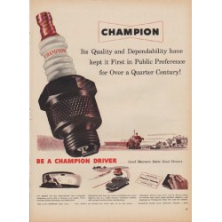 1950 Champion Ad "Quality and Dependability"