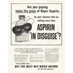 1956 Bayer Aspirin Ad "twice the price"