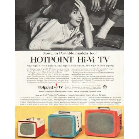 1956 Hotpoint TV Ad "Portable models"
