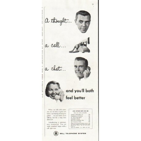 1956 Bell Telephone System Ad "A thought"