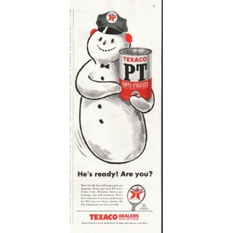 1956 Texaco Ad "He's ready"