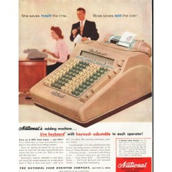 1956 National Cash Register Ad "half the time"