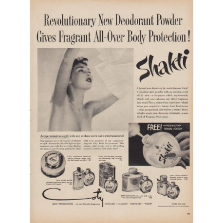 1950 Shakti Ad "New Deodorant Powder"