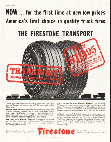 1956 Firestone Tire Vintage Ad Quot The Firestone Transport Quot