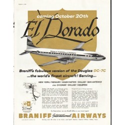 1956 Braniff Airways Ad "El Dorado"