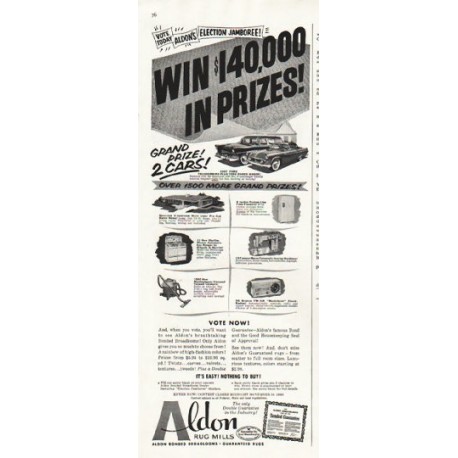 1956 Aldon Rug Mills Ad "Win"