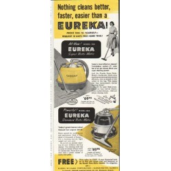 1956 Eureka Cleaner Ad "Nothing cleans better"