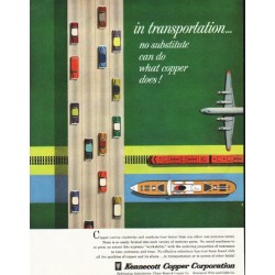 1956 Kennecott Copper Ad "in transportation"