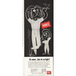 1956 Hanes Ad "So warm"