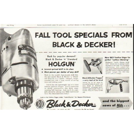 1956 Black & Decker Ad "Fall Tool Specials"