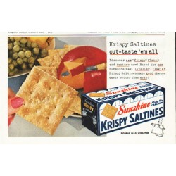 1956 Krispy Saltines Ad "out-taste"