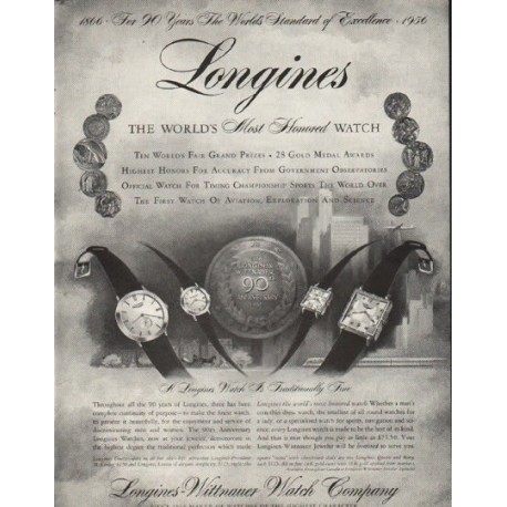 1956 Longines-Wittnauer Watch Ad "1866"