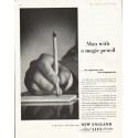 1956 New England Life Ad "magic pencil"