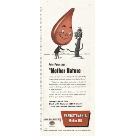 1956 Pennsylvania Motor Oil Ad "Pete Penn"