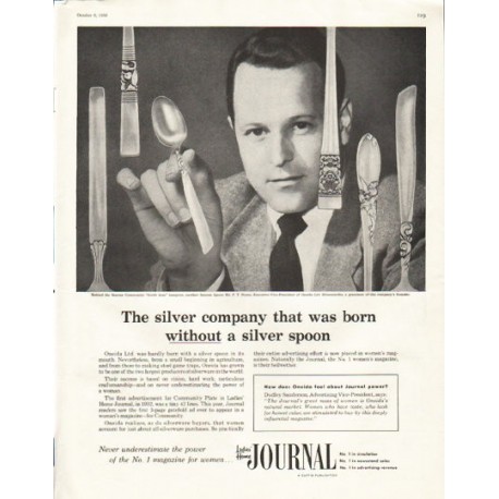 1956 Oneida Ad "silver spoon"